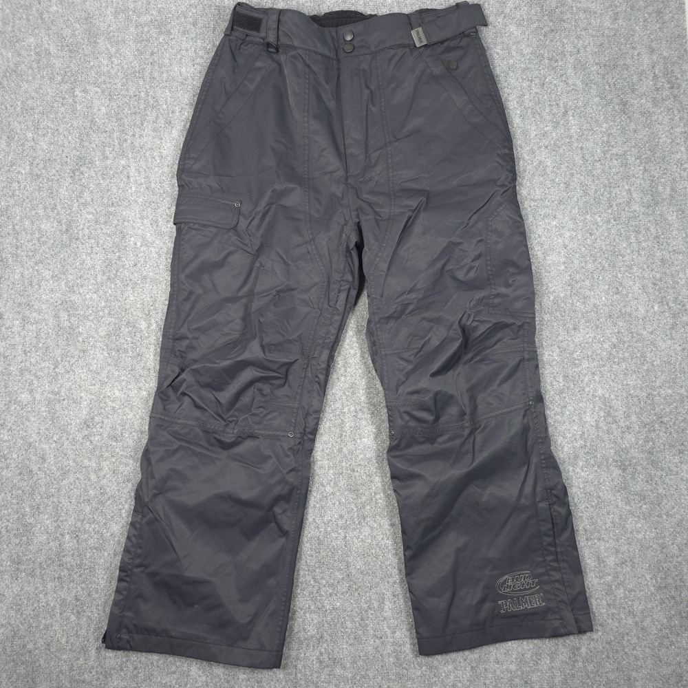 Palmer Ski Pants Mens M Black Elastic Nylon Fleece Lined Snowboarding Bud Light